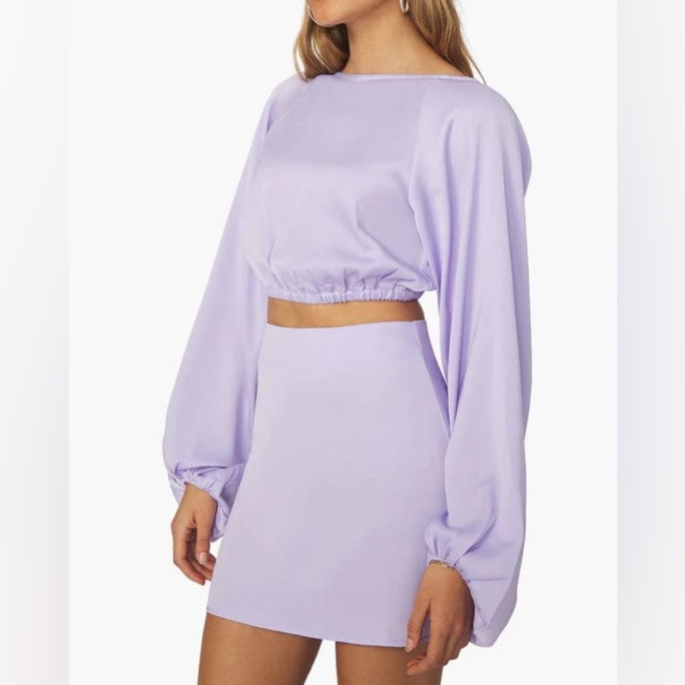 5/$20 MUST BUNDLE NWT WeWoreWhat Mini Slip Satin Charmeuse Skirt In Purple - Picture 5 of 15